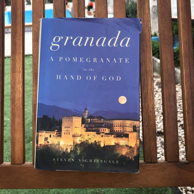 Book about Granada on bench