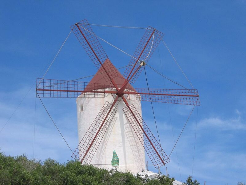 Traditional windmill on the island of Menorca, one of the Wanderlust Travel Reader Awards most desirable islands in Europe.