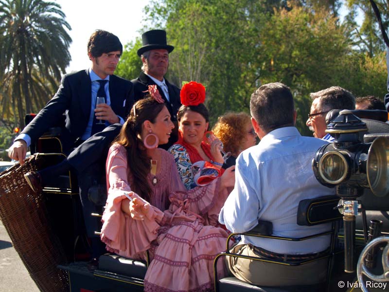 family carriage at Seville fair